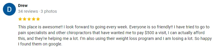 Chiropractic Davenport FL Testimonial Drew